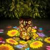 LED Sunflower Solar Garden Lantern Colorful Projection Hanging Solar Lantern