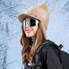 Мягкая бейсболка для защиты ушей, женская зимняя теплая вязаная шерстяная кепка для защиты от холода