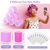 49Pcs/Set Hair Roller with Hair Clips Comb 4 Sizes Long Medium Short Hair Bangs Curler DIY Women No Heat Hair Styling Curling Tools Birthday Gift