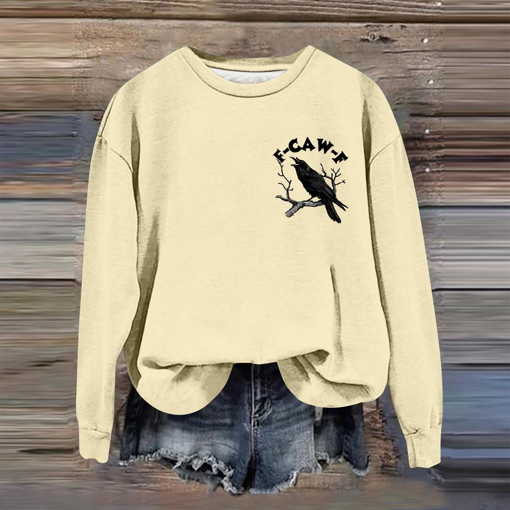 Женская модная повседневная толстовка с длинным рукавом, свободного кроя, с принтом