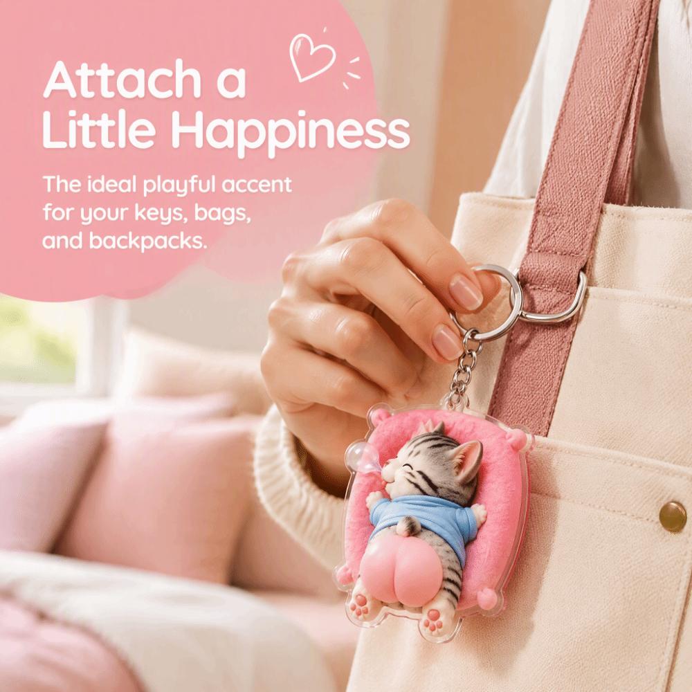 2D Animal Keychain Squeezable Bag Charm Durable Stress Relief Keychain Birthday Gift Party Favor