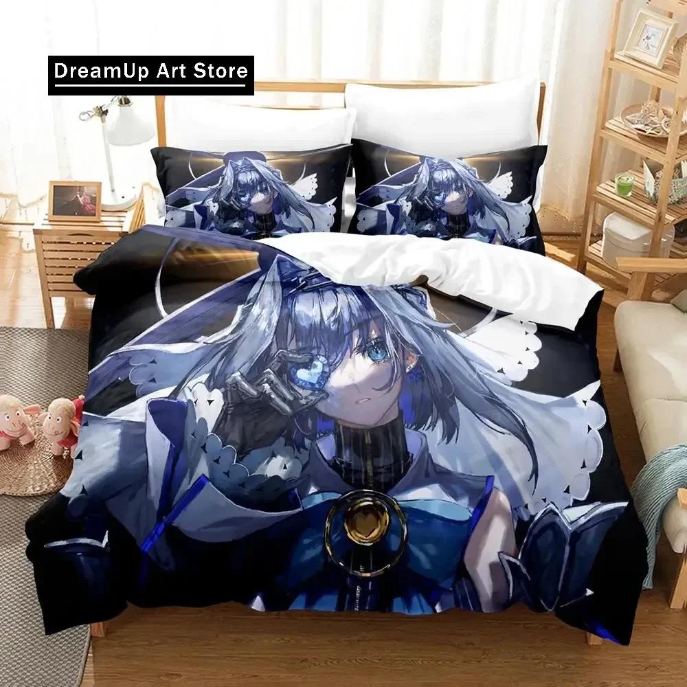 Ouro Kronii Постельное белье Single Twin Full Queen King Size Bed Set Adult Kid Bedroom Duvetcover Sets Anime Parure de lit Bed
