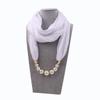 Pearl Bead Chain Necklace Scarf Windproof Beach Scarf Fashion Chiffon Scarf  Women's Wear