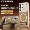 KEYSION Luxury Magnetic PU Leather Aromatherapy Phone Case for Samsung Galaxy S22 S23 Ultra Kickstand Borderless Back Cover