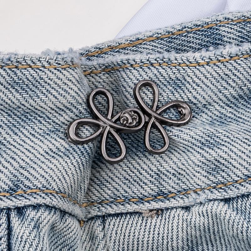 1/2PCS  Adjuster For Pants And Skirts Waist Tightener Bowknot Button Adjustable Waist Buckle For Jeans No Sewing Required