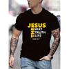 Jesus Print T Shirt, Tees For Men, Casual Short Sleeve T-shirt For Summer Casual for All-Season Comfort & Easy Care