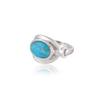 Turquoise Oval Gemstone Ring – Modern 925 Sterling Silver Handmade Ring – December Birthstone Jewelry for Women, Women's