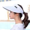 Beach Sunscreen For Women Wide Brim UV Protection Empty Top Hat Korean Style Hat Women Cap Sun Hat