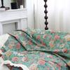 Lake Blue Jacquard Floral Sofa Cover Towel Anti-Cat Scratch Retro Festival Multifunctional Sofa Blankets Universal Sofa Cover