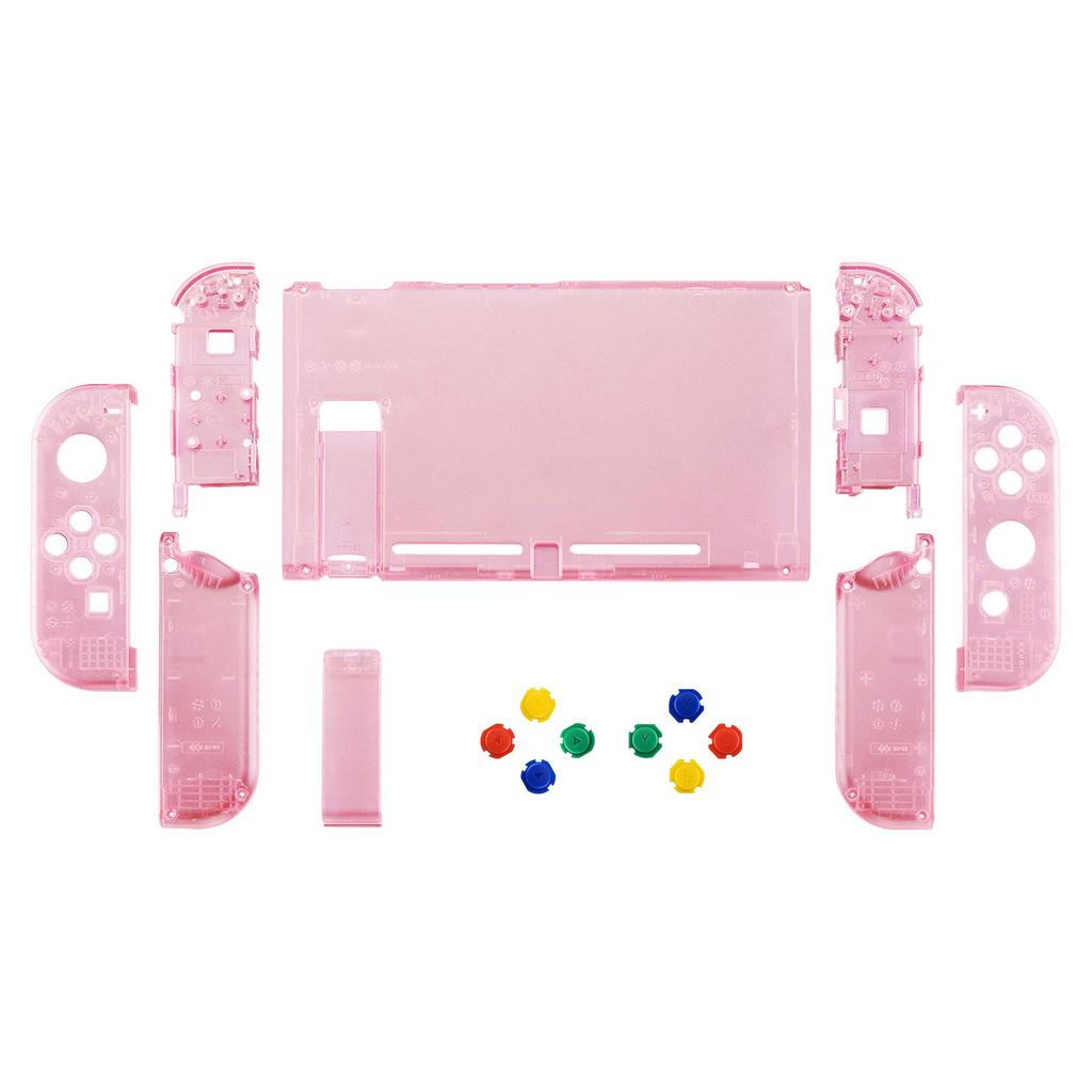 Custom DIY Replacement Case Shell for eXtremeRate Clear Material Back Plate for Switch Holder Handle Controller Housing for Complete Button Set