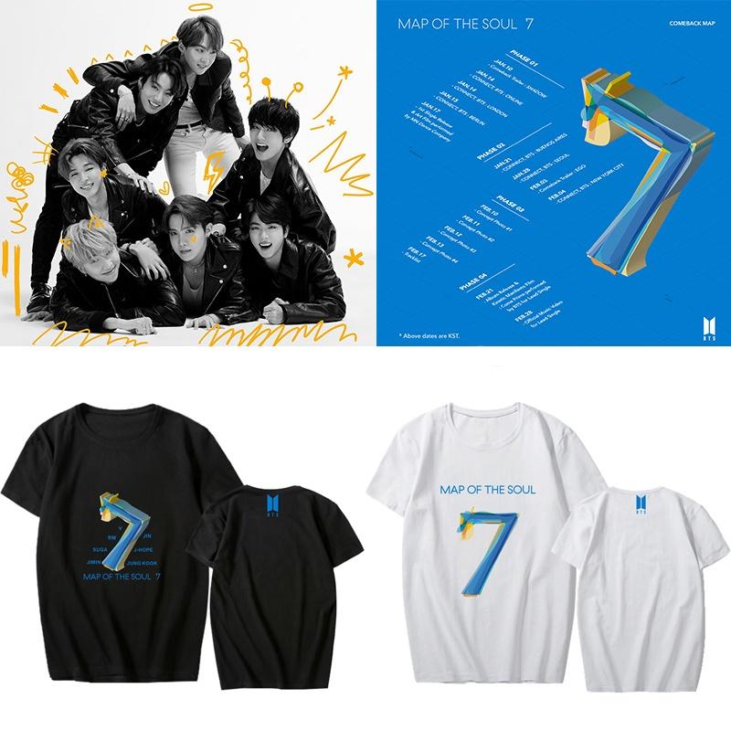 Bts Map Kpop Of The Soul7 Tshirt Bangtan Boys Short Sleeve Tee Shirts Tops