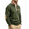 Men’s Fleece-Lined Stand-Up Collar Sweatshirt with Cationic Half-Zip and Colour-Blocking for Autumn/Winter