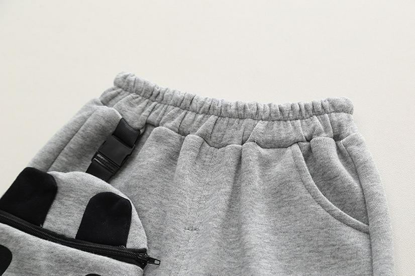 Spring Boys' English Panda Hoodie & Bag Two-Piece Set (0-5 Years) - New Autumn Arrival