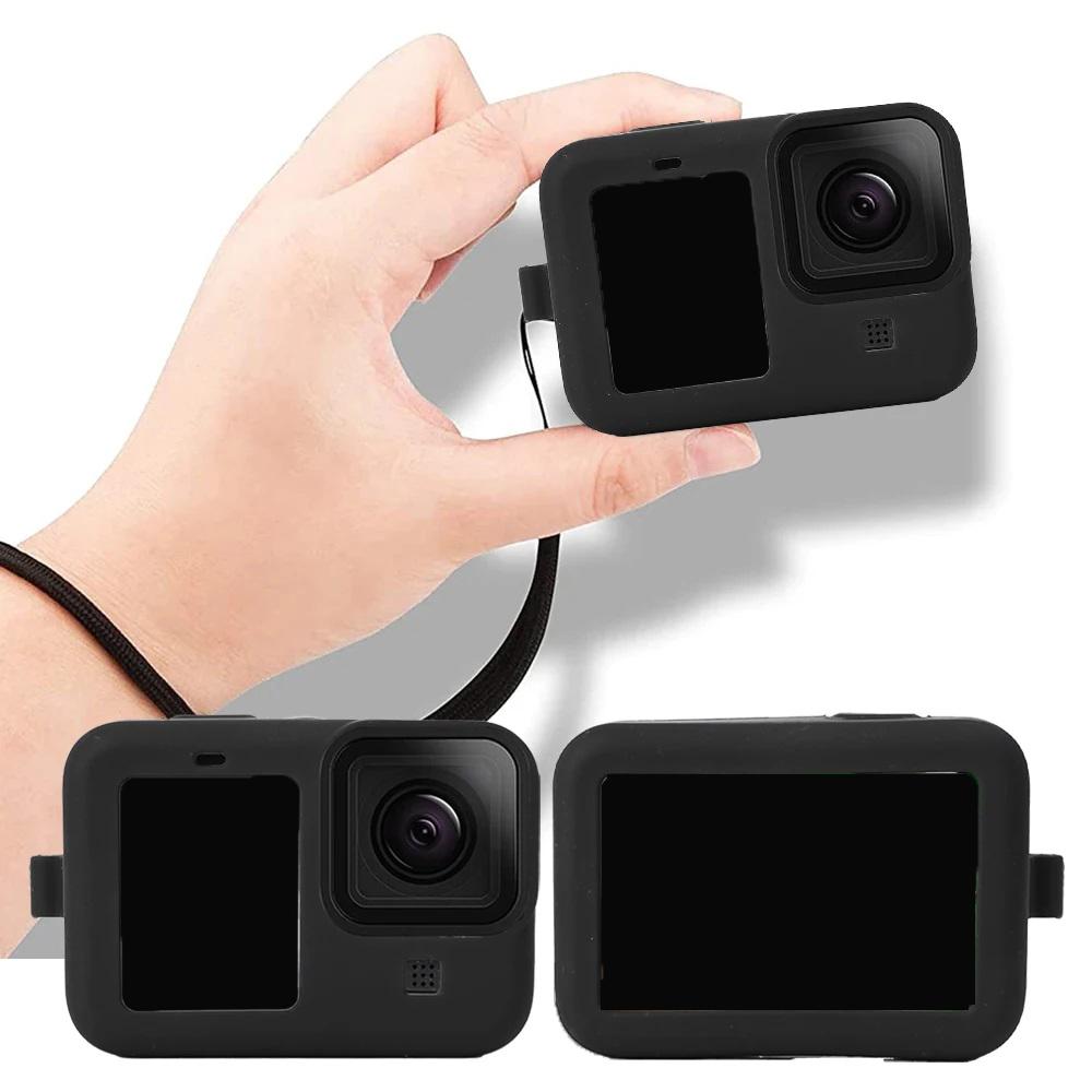 Мягкий силиконовый защитный чехол для камеры GoPro Hero 12 11 10 9, полный корпус, защитная оболочка с ремешком для GoPro 12 11 10