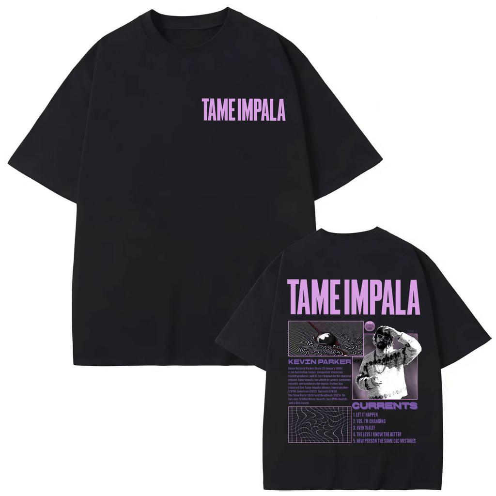 Рок-группа Tame Impala Графические футболки Мужские Женские Мода Винтажная Футболка с коротким рукавом Летняя Повседневная Хлопковые Футболки