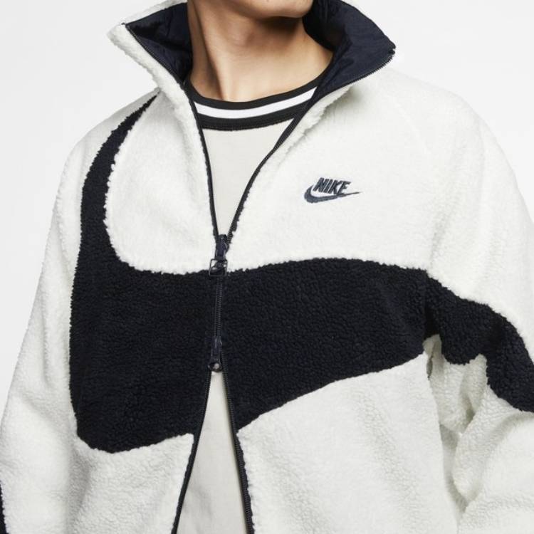 Nike Реверсивная флисовая куртка с большим свушем Азиатский размер Белый Черный BQ6546-114