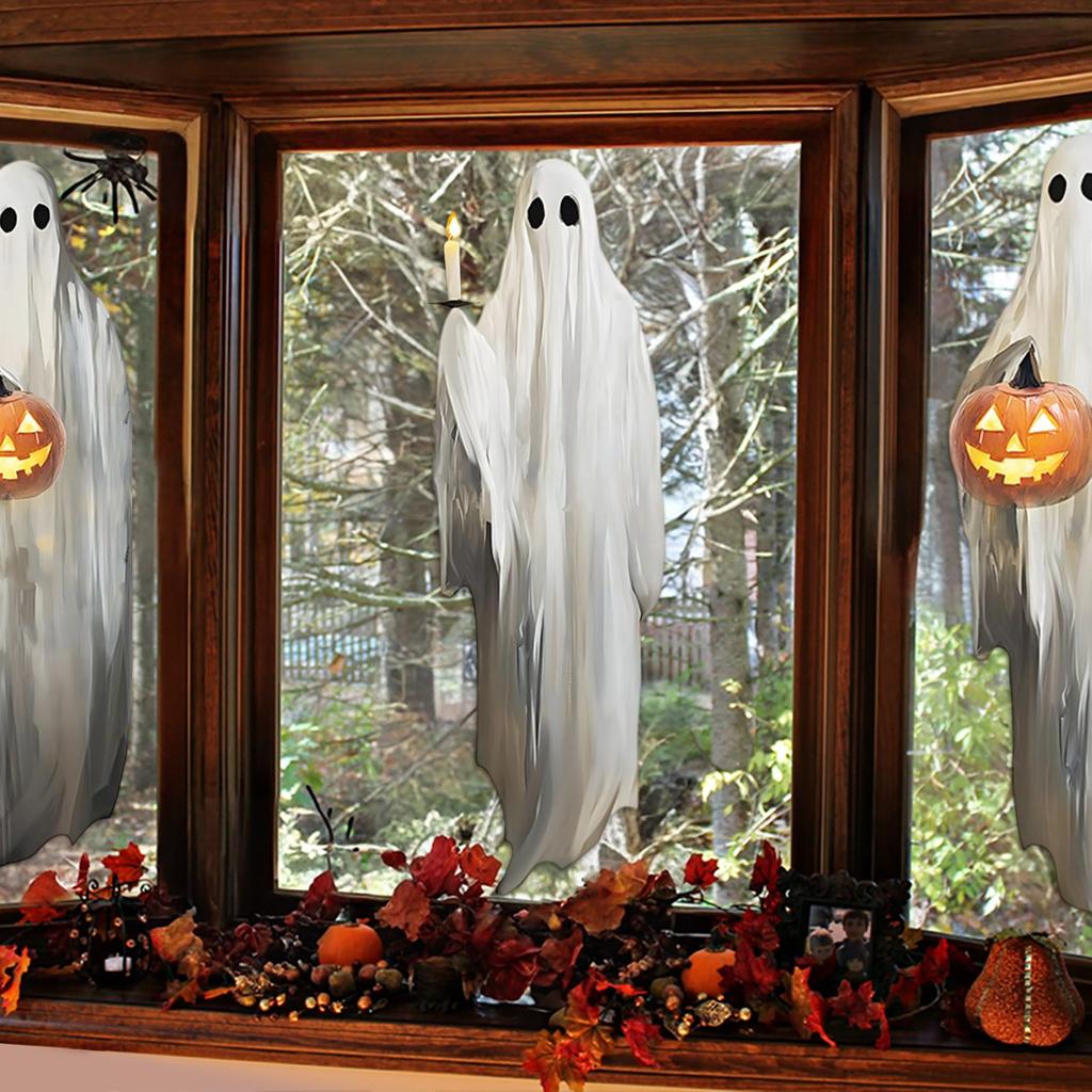 Большой размер Наклейка на стекло Электростатическая наклейка Хэллоуин Тыква Наклейка на окно Вечеринка Электростатический тип