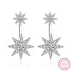Newest Fashion 925 Sterling Silver Sparkling Crystal Zirconia Starlight Piercing Stud Earrings For Women Brincos Wedding Gift