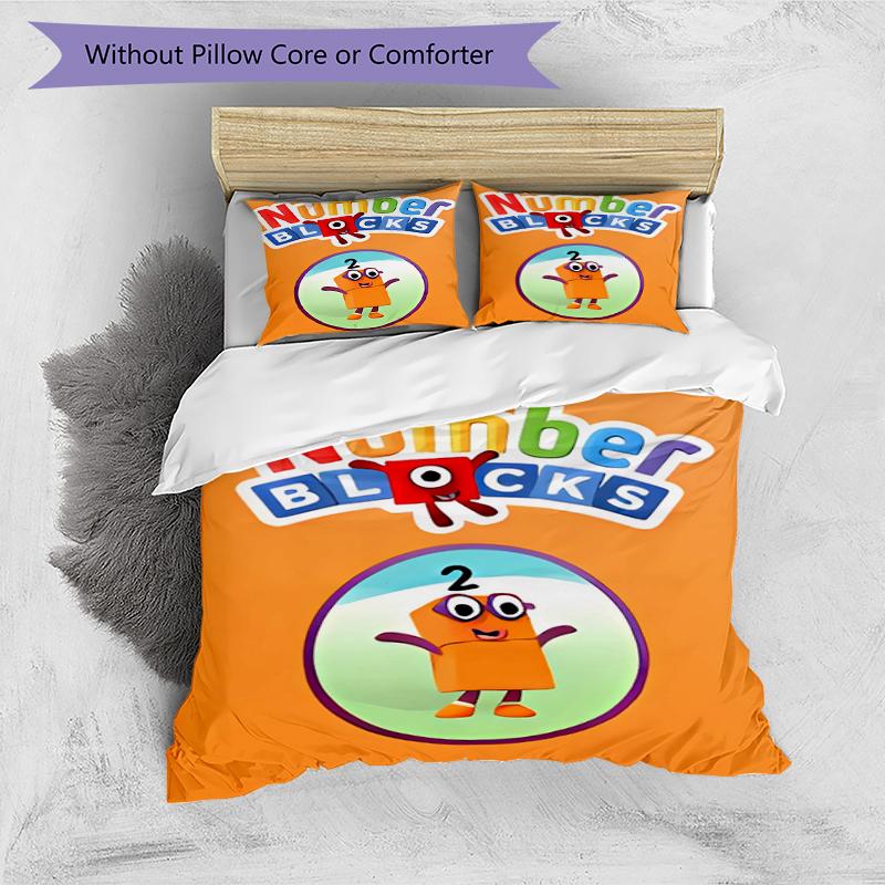 3pcs Numberblocks1 pattern bedding set duvet cover set includes duvet cover &pillowcases, perfect all season bedroom decoration & gift