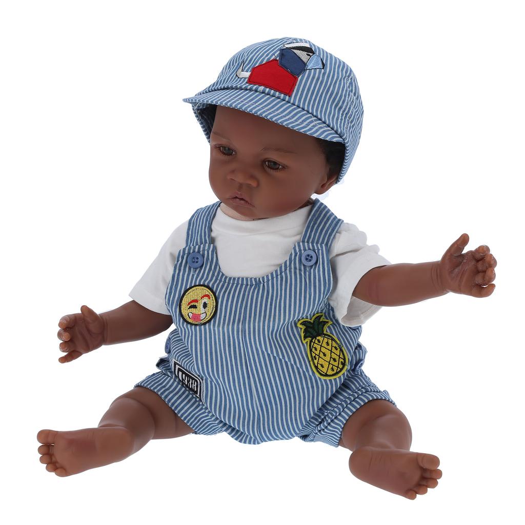60cm Black Skin Infant Doll Toy Cute Lifelike Reborn Baby Boy Doll Children Gift