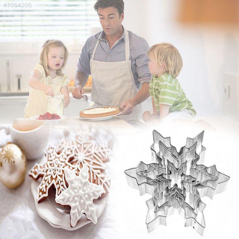 5 шт./набор декоративных инструментов для самостоятельной помадки, формочки для печенья из нержавеющей стали в виде снежинки