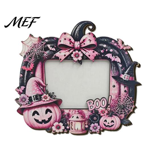 Holiday Table Decorations Halloween Photo Frame, Wooden Desktop Picture Holder for Spooky Party Decoration Vintage Pastoral Style And Festive