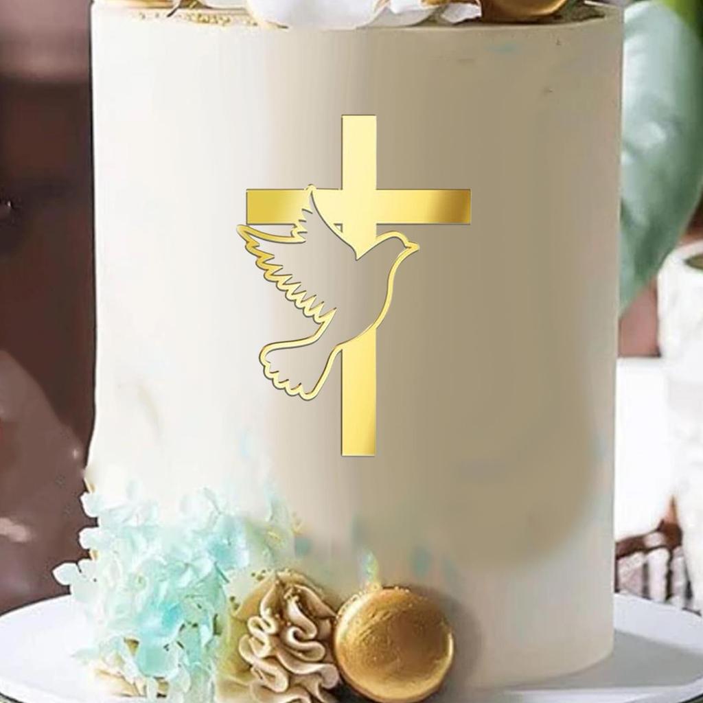 Cross Cake Topper, Cake Decoration, Religious, Decorative ,Gold Decor Acrylic