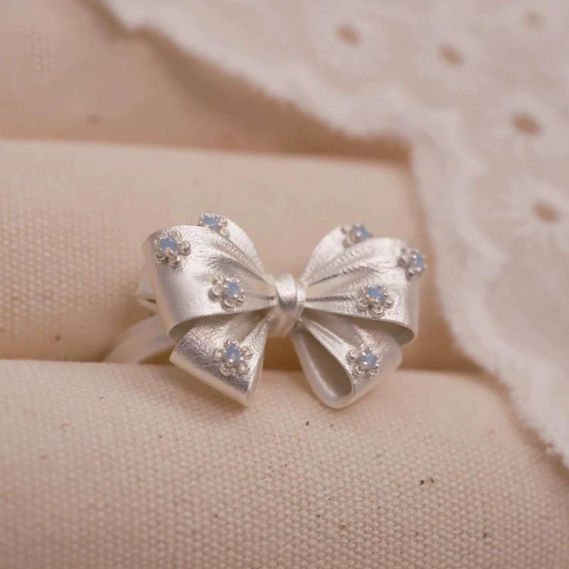 Элегантное женское простое открытое регулируемое кольцо-бант - Модный стильный дизайн для указательного пальца