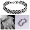 Men Stainless Steel Bracelet Bangle Simple Design Vintage Snake Chain Jewelry