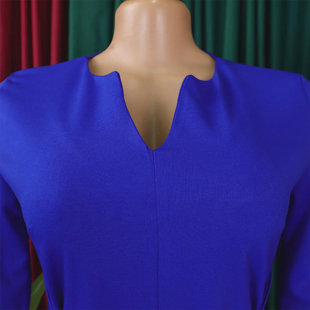 Осень 2024 Элегантное платье-карандаш с V-образным вырезом для женщин