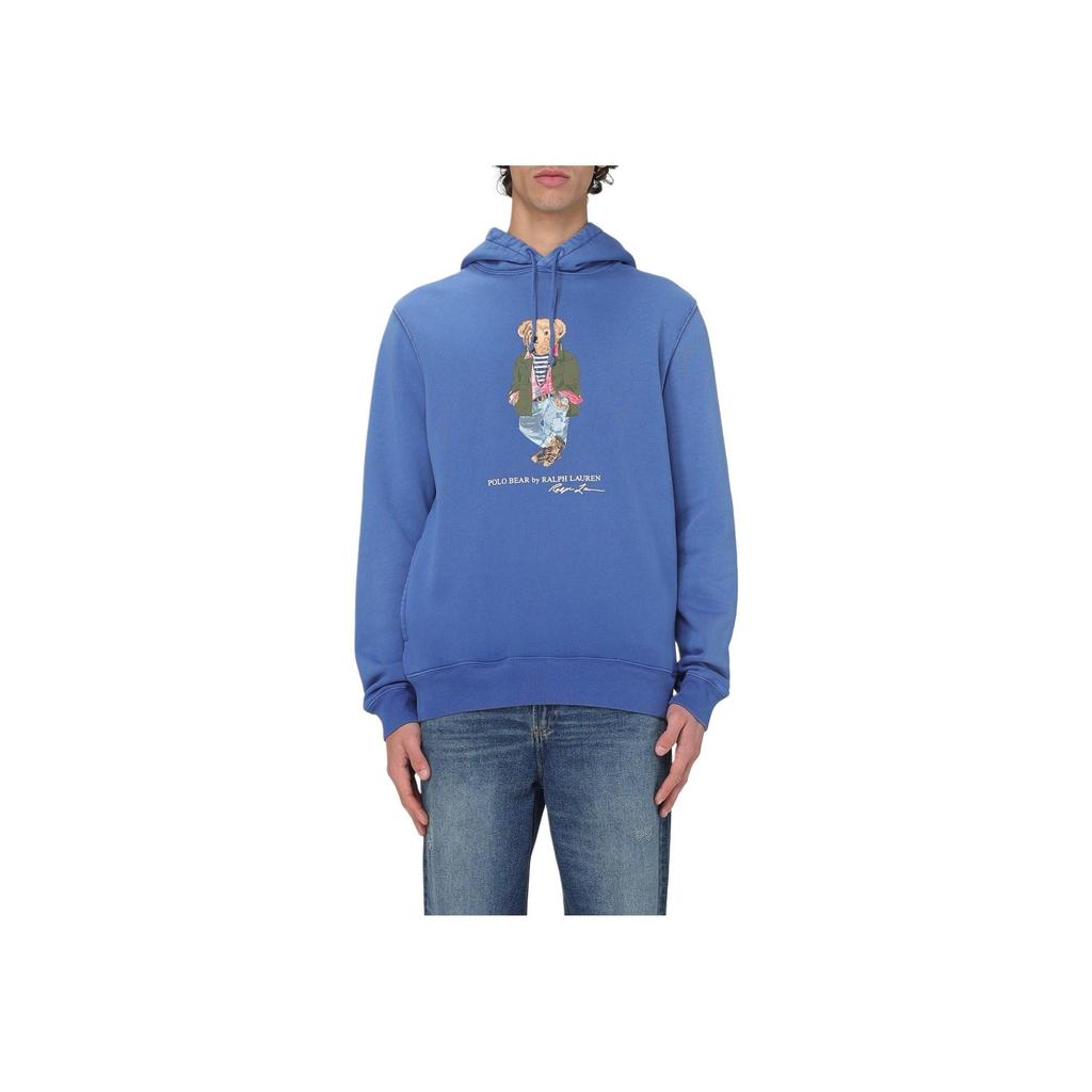 Polo Ralph Lauren Teddy Bear Letter Logo Printed Hooded Pullover Long Sleeve Hoody Hoody Long Sleeve Hoody Sweatshirt Blue 710958192-001