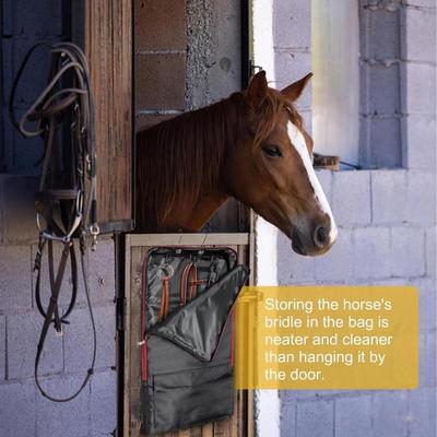 Сумка для конной амуниции Сумка для хранения уздечки с карманами на молнии Регулируемый плечевой ремень Водонепроницаемый органайзер для конюшни Конные принадлежности