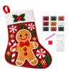 5D Christmas Stocking Diamond Art Kit Snowflake Pattern Diamond Art Stocking  Holly Decor