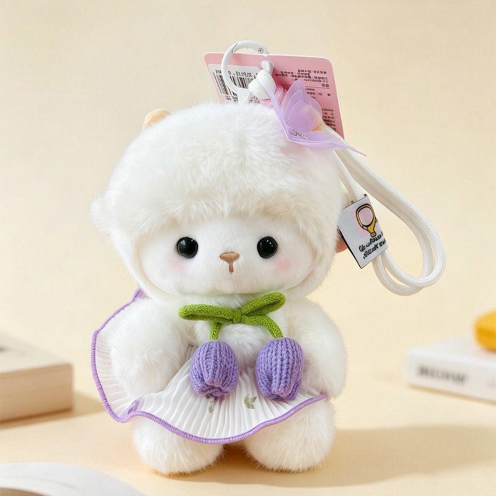 Creative Fluffy Sheep Keychain Soft Plush Lamb Charm Cute Lamb Stuffed Doll Holiday Decoration