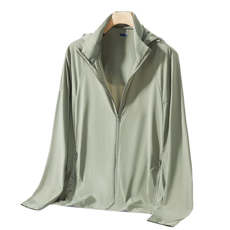 Large size sunscreen clothes, men's stand-up collar can be taken off, sunscreen clothes, women's upf10 elastic and breathable anti-ultraviolet skin 