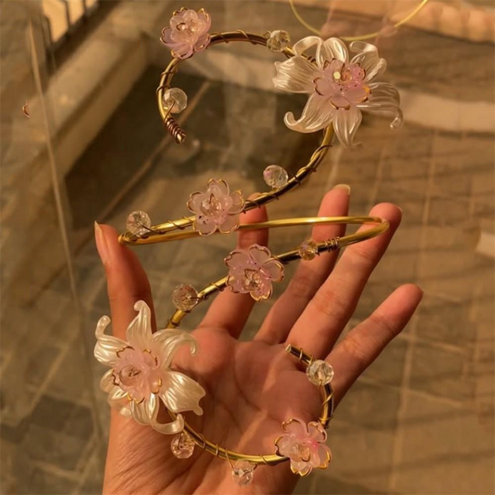 Adjustable Upper Arm Bracelet Handmade Statement Arm Jewelry Fashion Floral Arm Band Women