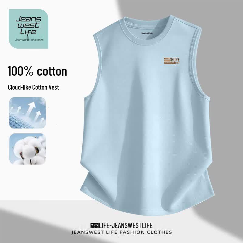 JEANSWEST LIFE Мужская дышащая майка из чистого хлопка с круглым вырезом