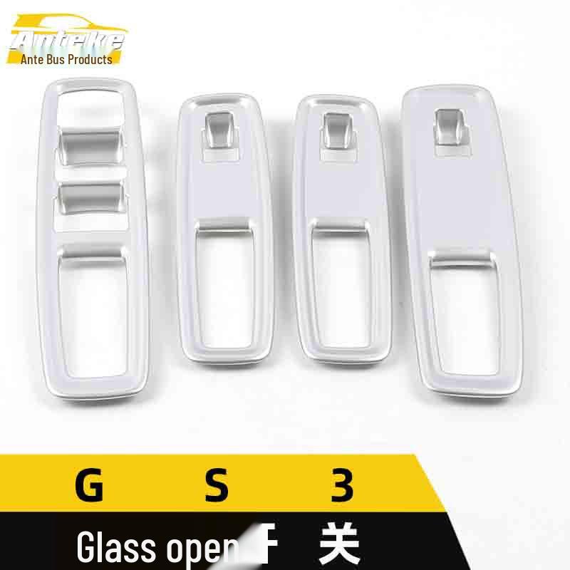 GS3 Glass Switch Sequins Electroplated Window Armrest Lift Button Decorative Patch Car Accessories