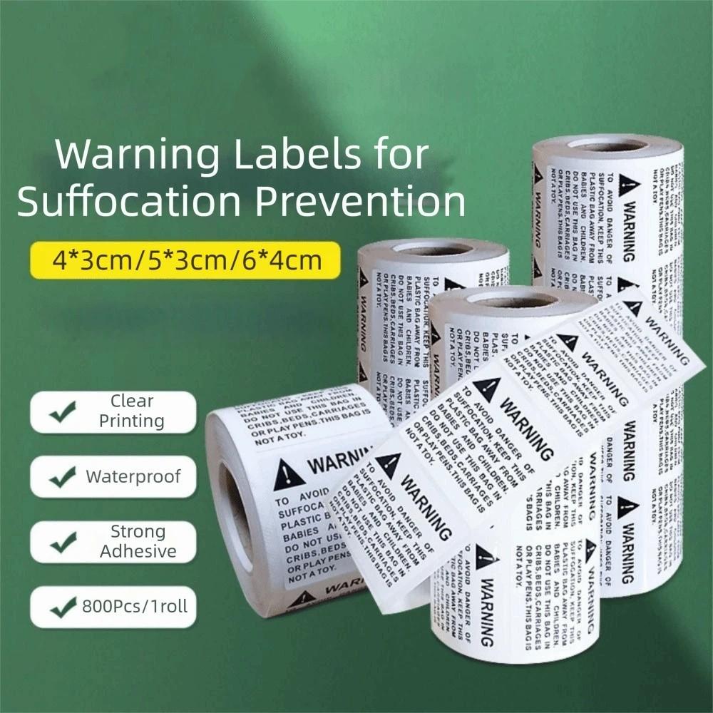800Pcs Self-Adhesive Suffocation Warning Labels Safety Warning Decals Product Packaging