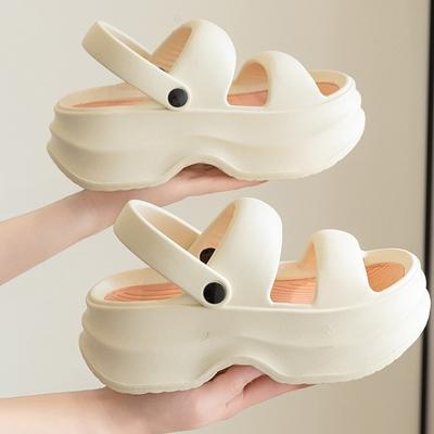 Сандалии на толстой платформе для женщин, летние, толстые, нескользящие, пляжные тапочки, женская мода, разноцветные, Eva, босоножки на танкетке Muejr