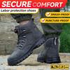 Steel Toe Work Safety Shoes - Puncture-Proof, Anti-Smash, Non-Slip, Shock-Absorbing, with Convenient Rotating Buckle, High-Top Protective Design