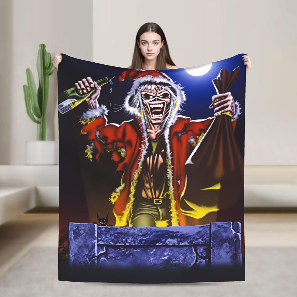 Merry Christmas Blanket I-Iron M-Maidens Tour 2025 Super Soft Plush Throw Blanket For Outdoor Flannel Bedspread Bed Cover