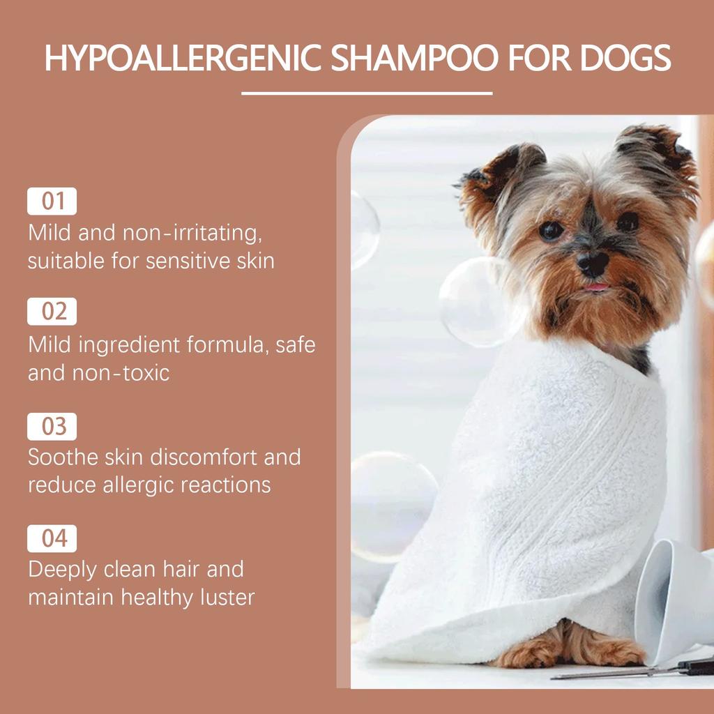 Hypoallergenic Shampoo For Dogs Suitable For All Types Of Dogs Gentle And Non Irritating Hypoallergenic Shampoo With No Sulfates,100ML