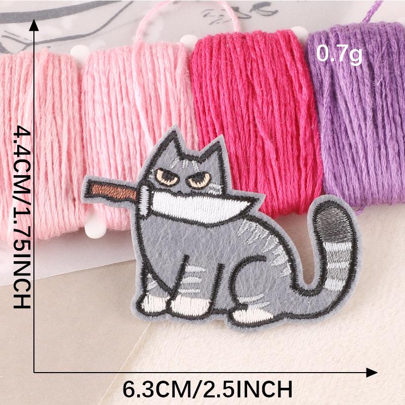 Нашивка с вышивкой «Мультяшный кот»: Значок аксессуара одежды