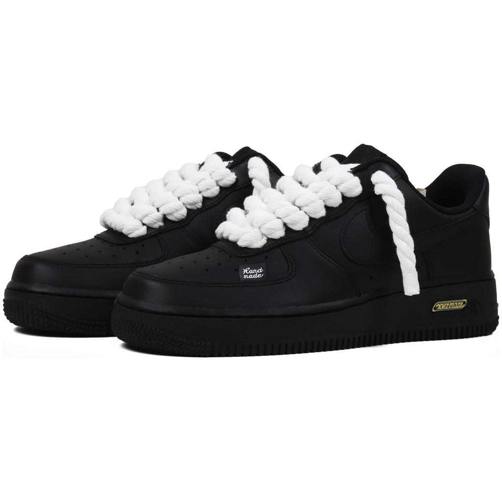 Nike Nike Air Force 1 Устойчивые к истиранию Устойчивые к истиранию Низкие Скейтбордические кроссовки Унисекс Черный Белый CW2288-001(Команда91- )