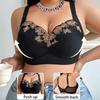 Sexy Embroidered Comfortable No-rim Bra To Reduce Breast Size for Big Breasted Fat Girls