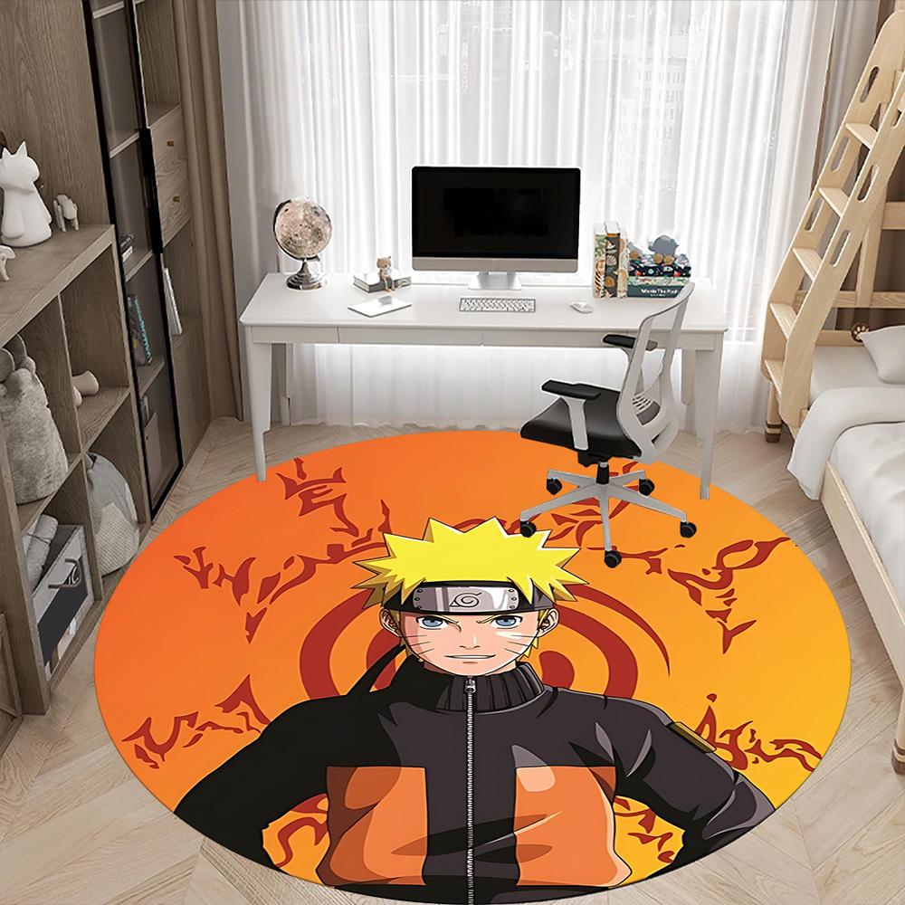 1PC Naruto Office Round Rug, Non-slip, Soft and Durable Office Rug for Interior Decoration, Perfect for Office yy250915050