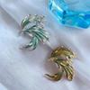 Peacock Tail Brooch Gradient Color Enamel Color Drop Oil Retro Rhinestone Men 'S And Women 'S Pin Accessories