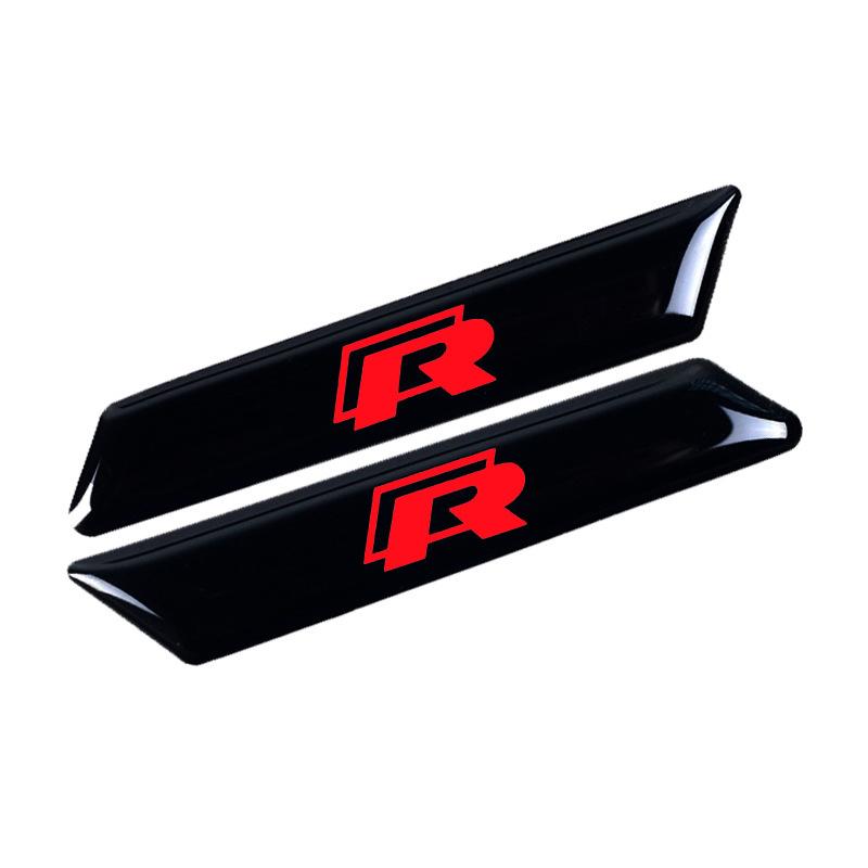2Pcs 3D Car Seat Lift Button Stickers R Line Rline Badge Decorative Stickers For VW Golf 6 8 GTI MK6 MK8 Touran Mtm Accessories