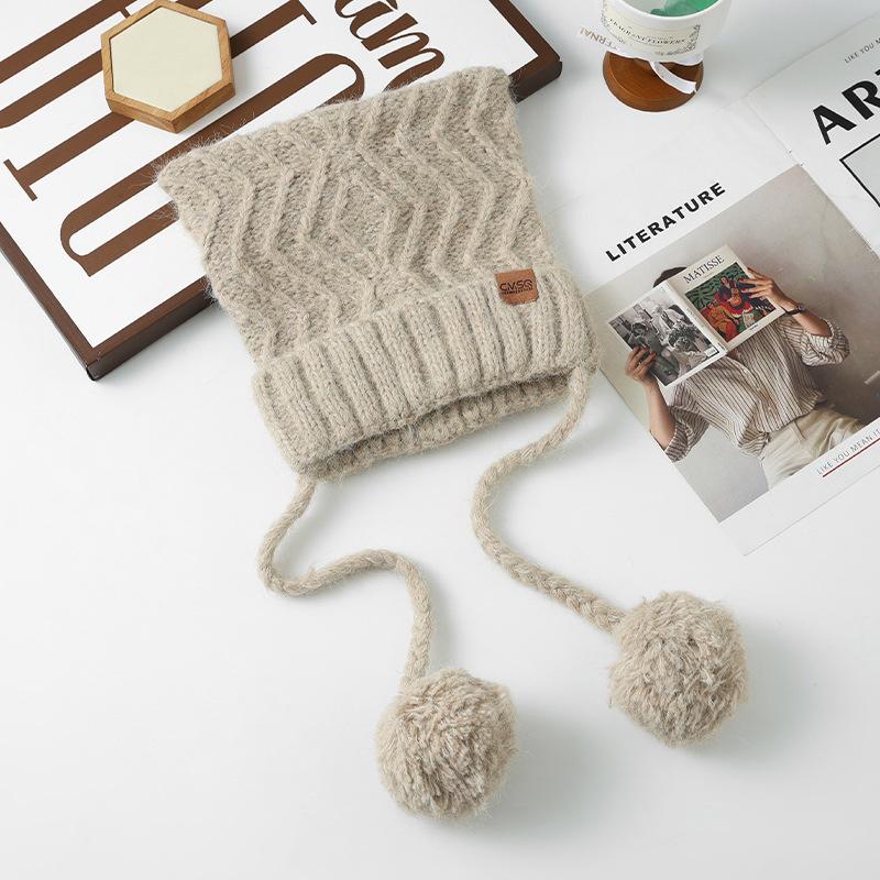 Корейская милая и универсальная шерстяная шапка с кошачьими ушками, модная повседневная теплая шапка для осени и зимы, защита от холода на открытом воздухе, шапка с защитой ушей